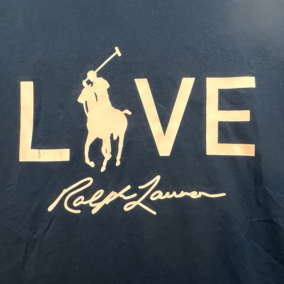 Ralph Lauren Shirt Womens Large Blue Pink Pony Love Tee Cotton Short Sleeve - Picture 4 of 9